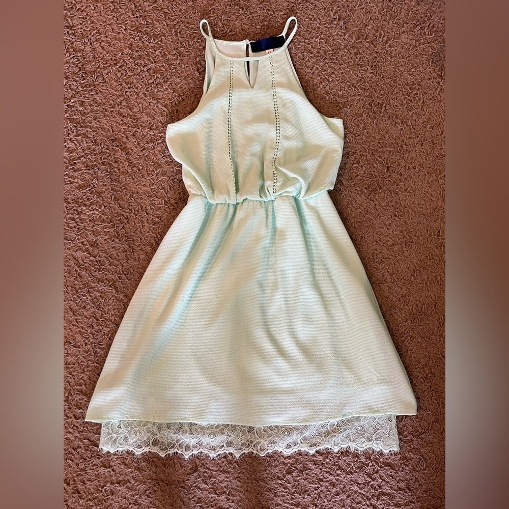 Blue Rain Green Halter Sundress for Weddings